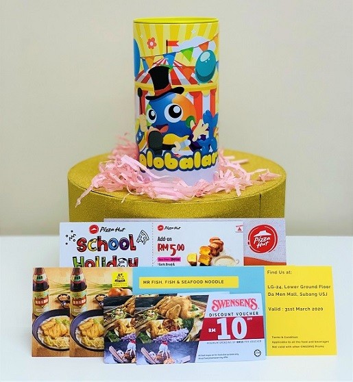 Redeem a Global Art Coin Box and Cash Vouchers at Da Men Mall with minimum spend of RM80 in a single receipt
