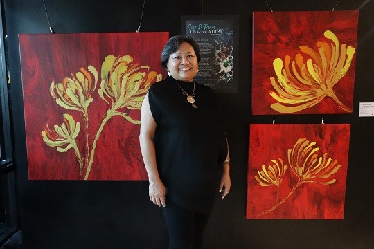 Tina with her pieces