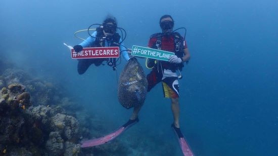 As part of its annual beach clean-up, Nestlé Malaysia also carried out underwater clean-up and reef conservation activities in Pulau Tioman, Pahang, and Pulau Mabul, Sabah