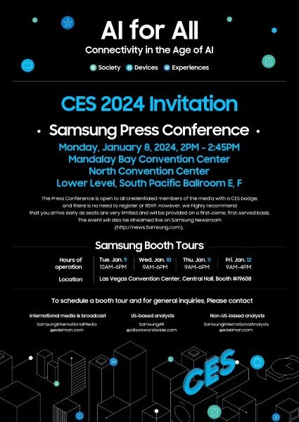Samsung Press Conference At CES 2024 ‘AI For All Connectivity In The Age of AI’